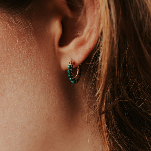 Créoles Malachite Gold Filled 14k AMSELLEM