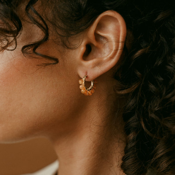 Créoles Gold-Filled 14k Cornaline AMSELLEM