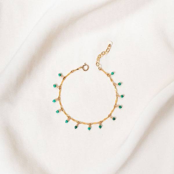 Bracelet Gold-Filled 14k Malachite AMSELLEM