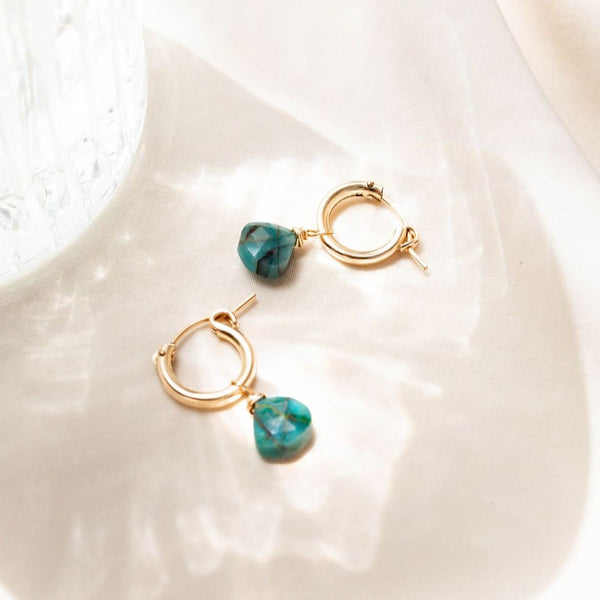 Créoles Gold-Filled 14k Chrysocolle AMSELLEM